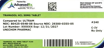 Tramadol HCl 50mg #240 (Tramadol HCl 50mg 80425 0548 08)